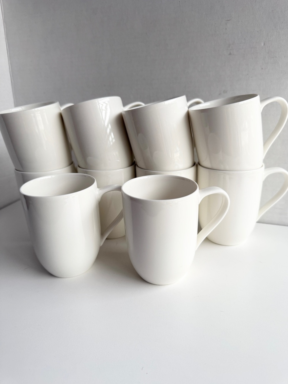 Villeroy & Boch 1748 White Porcelain Coffee Mugs Set of 10 Made in Germany